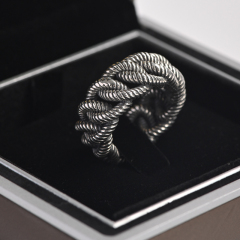 TCH04601 grey microfiber jewelry box for wedding ring package with custom logo