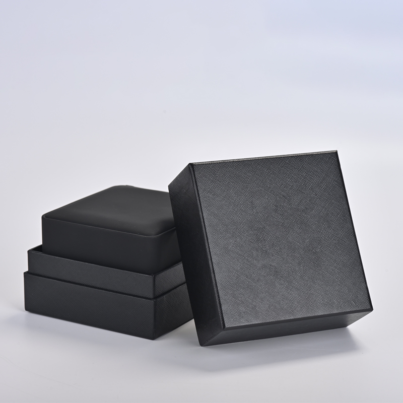 Customized wholesale high quality black PU leather velvet jewelry box for watch boxes