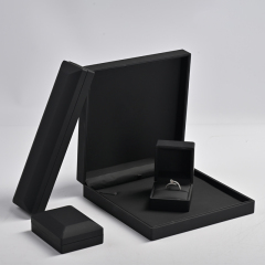 H001 Black jewelry box for ring necklace long chain package with custom logo