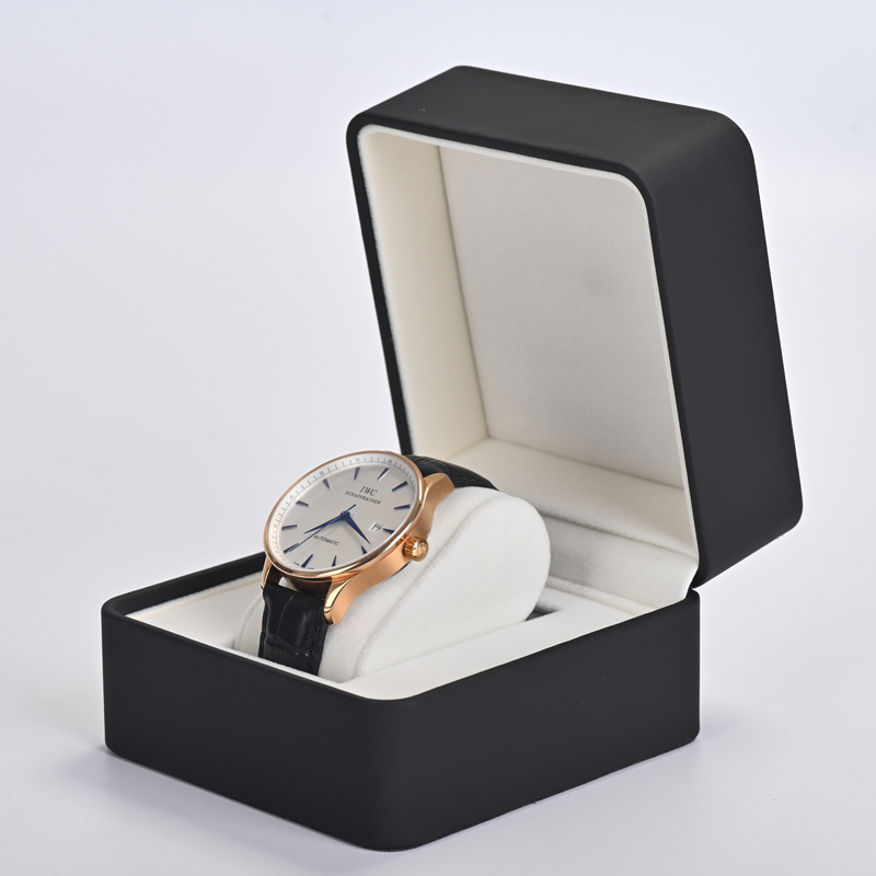 Customized wholesale high quality black PU leather velvet jewelry box for watch boxes
