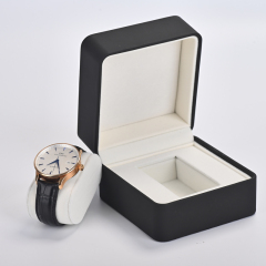 Customized wholesale high quality black PU leather velvet jewelry box for watch boxes