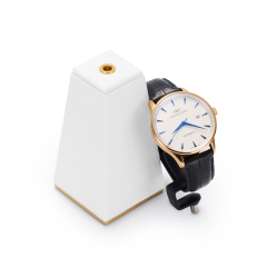 SZ037Paint Resin White Luxury Jewelry watch Display Resin With Golden Metal Display Stands
