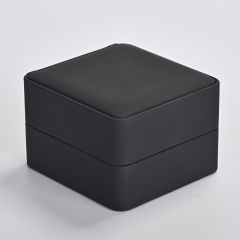 Customized wholesale high quality black PU leather velvet jewelry box for watch boxes