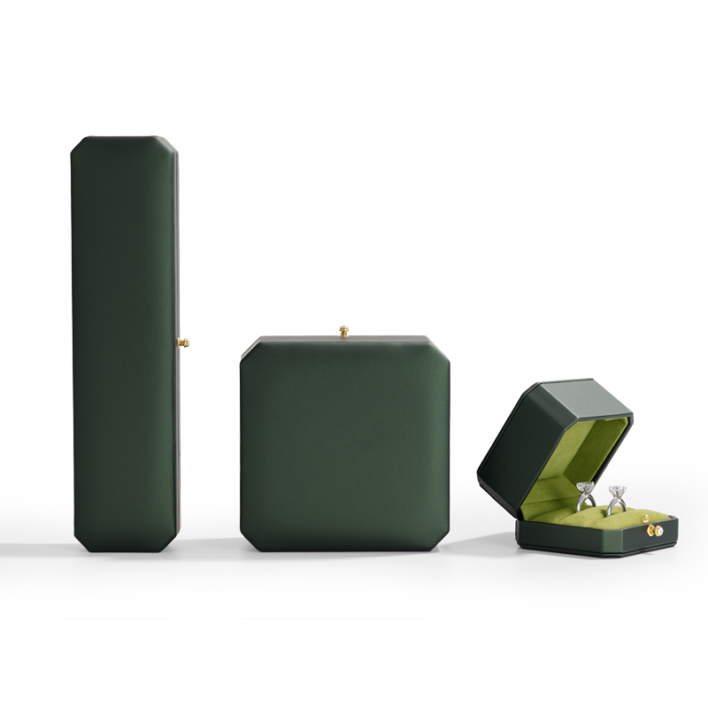2022 Luxury Green Color PU Leather Jewelry Packaging Box