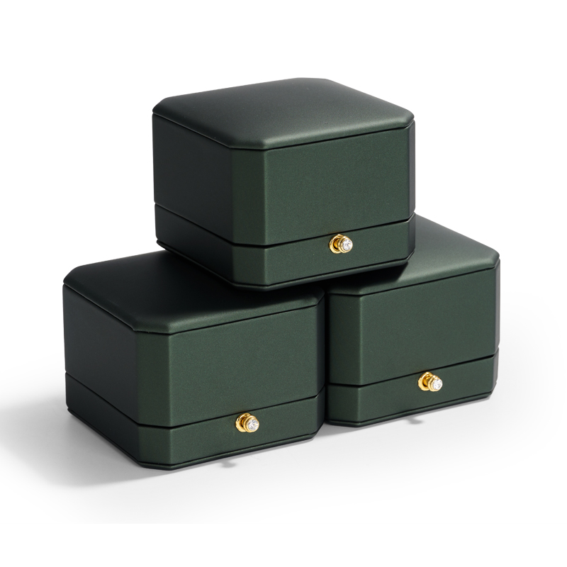 2022 Luxury Green Color PU Leather Jewelry Packaging Box