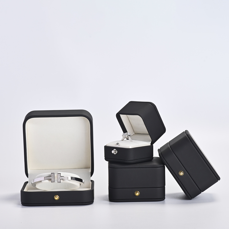FANXI China custom new black PU leather jewelry packaging necklace bracelet ring earrings jewelry package box