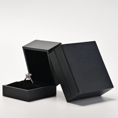 Factory Wholesale Customized logo ring necklace box black velvet jewelry package box