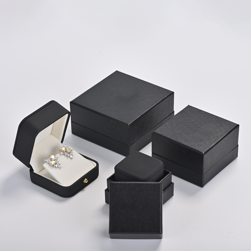 FANXI China custom new black PU leather jewelry packaging necklace bracelet ring earrings jewelry package box