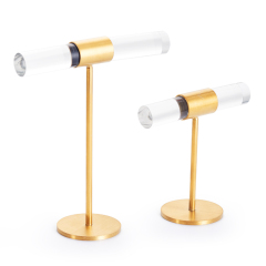 New Arrival Luxury Metal and Acrylic Jewelry Display stands for Ring Earring Display With Gold color