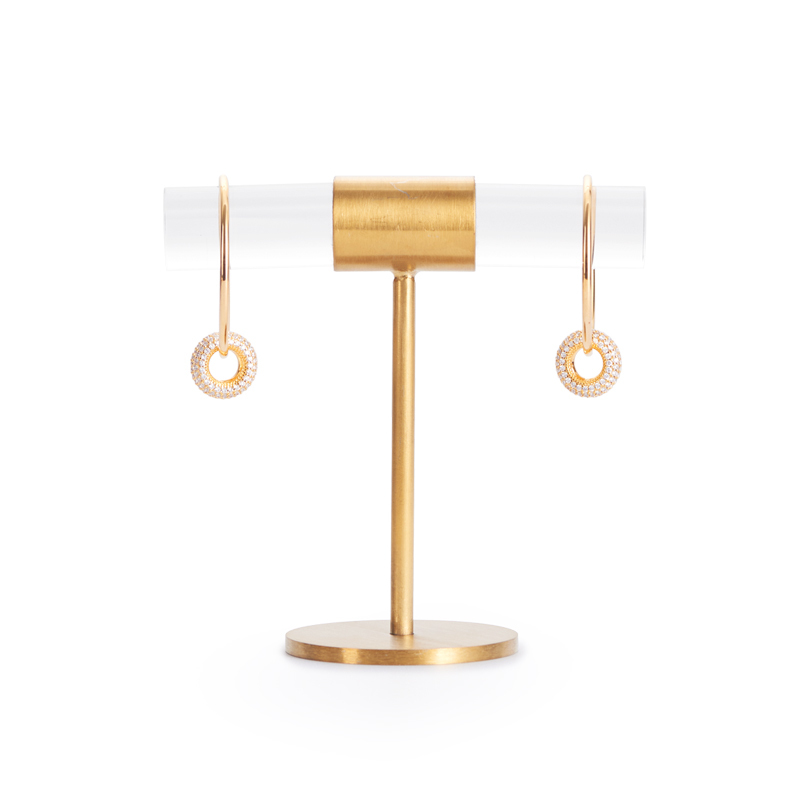 New Arrival Luxury Metal and Acrylic Jewelry Display stands for Ring Earring Display With Gold color