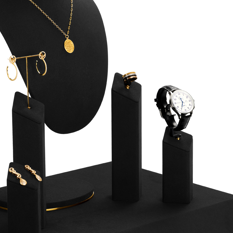 Meipin Luxury Showcase Black Display Set with High End Mircofiber Materials