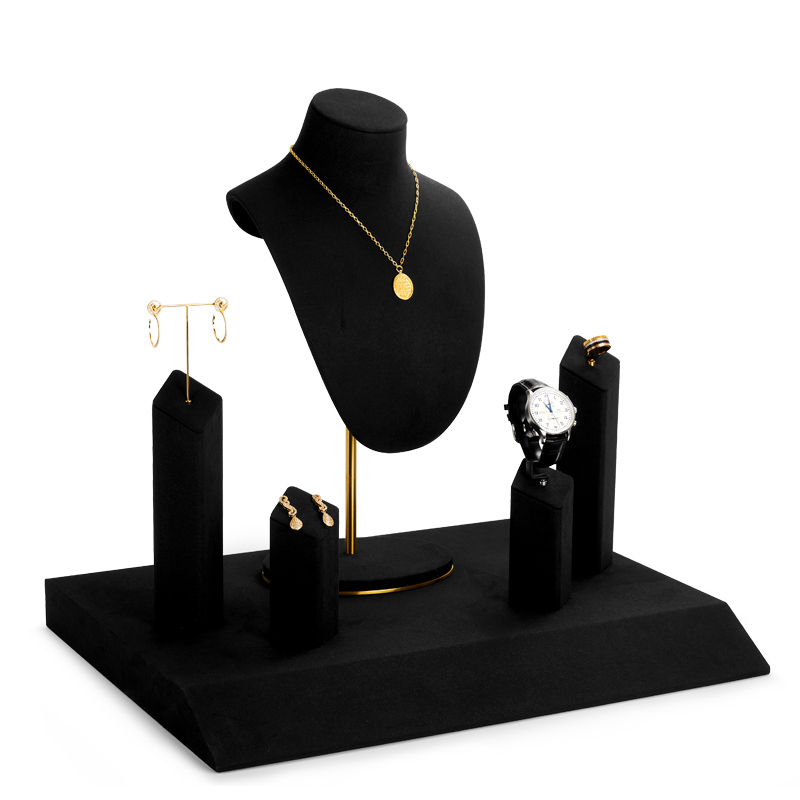 Meipin Luxury Showcase Black Display Set with High End Mircofiber Materials