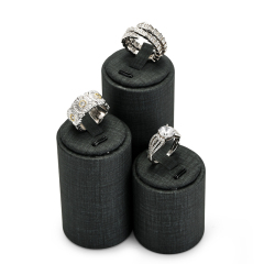 New Arrival Pu Leather Jewelry Display Stand With Three Size For Ring Display
