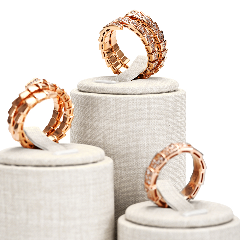 New Arrival Pu Leather Jewelry Display Stand With Three Size For Ring Display