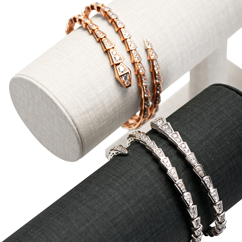 PU083 Luxury jewelry bangle watch display pu leather T-bar jewelry bracelet display cabinet stands