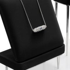 JS086 New arrival custom Luxury Microfiber ring earring pendant bangle Display microfiber with Shiny Metal holderJewelry showcase Display Stands