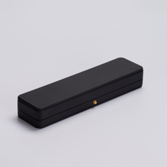 Meipin New custom Luxury Jewellery Black Pu leather box with Cream velvet snap button elegant chain Jewelry Packaging Box