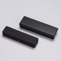 Meipin New custom Luxury Jewellery Black Pu leather box with Cream velvet snap button elegant chain Jewelry Packaging Box