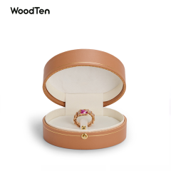 TC-H052010222050900501 customized new arrival luxury orange jewelry gift box for ring necklace bangle jewelry package with golden metal button