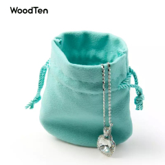 Delicate Custom Logo Jewelry Bag For Ring Necklace Bracelet Bangle Holder Suede Drawstring Jewelry Pouch