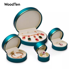 New blue luxury ring earring pendant necklace jewelry box set