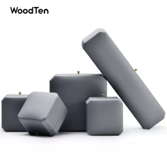 Custom Luxury Jewelry Boxes Packaging Wholesale Unique Octagonal Shape Grey Pu Leather Jewelry Packaging Gift Box