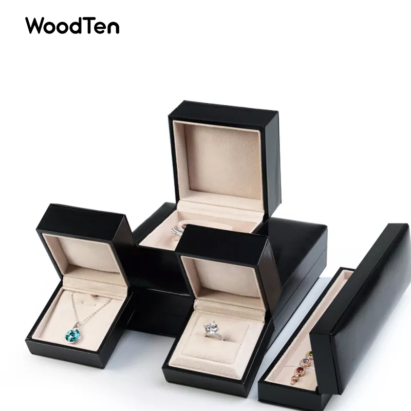 Morden Simple PU Leather Jewelry Box for Ring Necklace Bracelet Holder Gift Jewellery Packing Boxes Exhibition Prop
