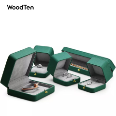 Meipin Green Jewelry Packaging Box Set Luxury PU Leather Jewellery Box for Ring Pedant Bangle Bracelet
