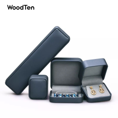 New Arrival Top Quality Pu Leather Jewelry Box Inside Velvet Jewelry Box set Accept Custom Logo