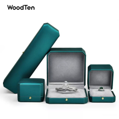 New Arrival Green Pu leather Gift box jewelry Inside Microfiber for Bracelet and Long chain Accept custom logo