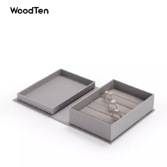 New design for ring earring diamond jewelry display and package with leatherette paper and velvet jewelry box