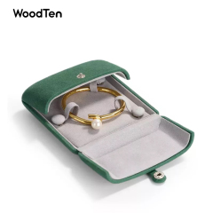 H064 Customized Double Open Jewellery Bracelet Box Packaging Gift Speical Design Microfiber Jewelry Bangle Boxes With Outer Paper Box