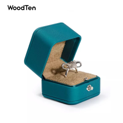 Customized High-end small pu leather suede inside ring diamond earring pendant necklace package pocket jewelry box