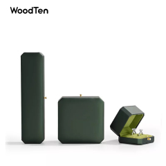2022 Luxury Green Color PU Leather Jewelry Packaging Box