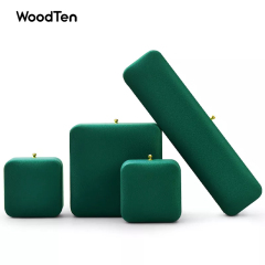 Meipin Green Jewelry Packaging Box Set Luxury PU Leather Jewellery Box for Ring Pedant Bangle Bracelet