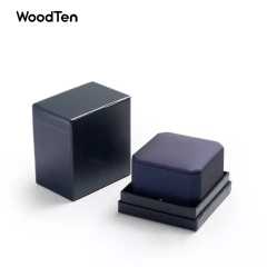 H076 Luxury Jewelry Ring Box PU Leather Microfiber Wedding rings Gift Jewelry Packaging With Out Paper Custom Box