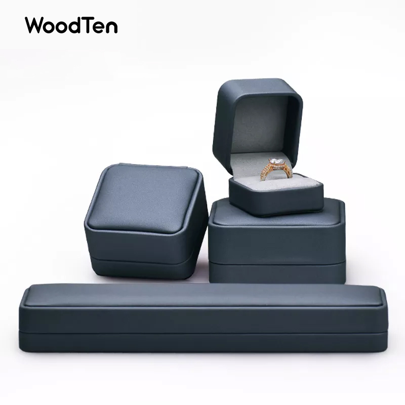 New Arrival Top Quality Pu Leather Jewelry Box Inside Velvet Jewelry Box set Accept Custom Logo