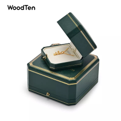 HD20210802008- China hot sale green leathette and pu leather jewelry storage box for ring/gift hold boxes with custom logo