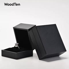 Factory Wholesale Customized logo ring necklace box black velvet jewelry package box