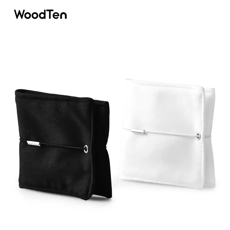 New high quality cloth fabric pouch with rubber band jewelry fold pouch white and black fabric for Ring necklace jewelry pouch