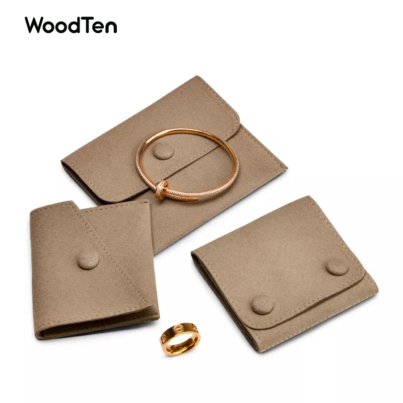 New Design High Quality Microfiber Pouch gift bags jewelry fold pouch Pink for Ring necklace jewelry pouch