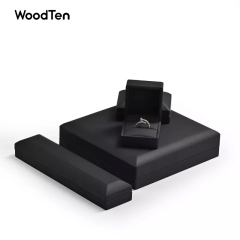 H001 Black jewelry box for ring necklace long chain package with custom logo