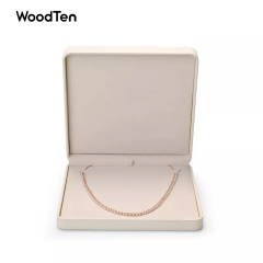 New cream Pu Leather Jewelry Storage Box For necklace big jewelry set Boxes With Custom Logo