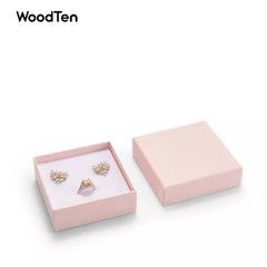 Custom With Logo Pink Paper Box for Ring Pedant Earring