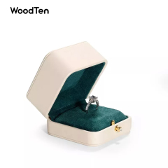 Customized High-end new match pu leather suede inside ring diamond earring pendant necklace package jewelry box