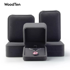 Morden Gray Plush fabric travel Jewelry Box for Necklace Packaging Box Jewelry Organizer Wedding Birthday
