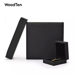 H036-Customized Luxury Black Pu Leather And Microfiber For Ring Necklace Bangle Pendant