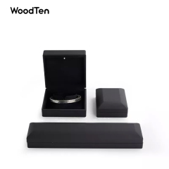 H001-New Hot Selling Black Spray Paint Suede Insert Ring Boxes with outer paper Gift box Packaging Jewelry Boxes