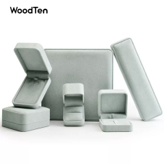 Professional Wholesale hot selling Luxury Green Microfiber Mini Jewelry boxes Custom Color