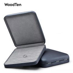 New arrival dark grey color Leather box packaging jewelry logo for necklace and rings accept custom logo